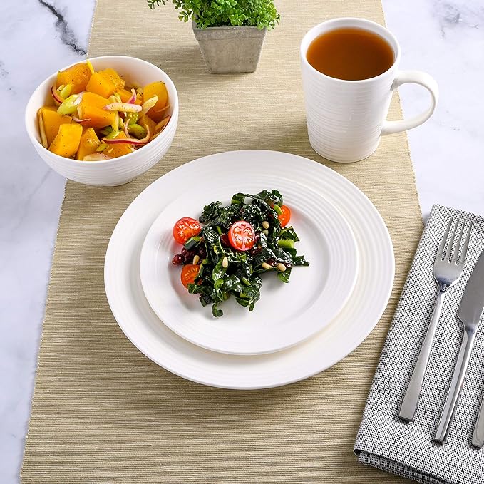 Gibson - 102504.16RM Gibson Home Amelia Court 16 Piece Dinnerware Set White