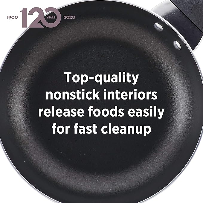 Farberware 21891 Dishwasher Safe Nonstick Cookware Set / Pots and Pans Set - 15 Piece Blue