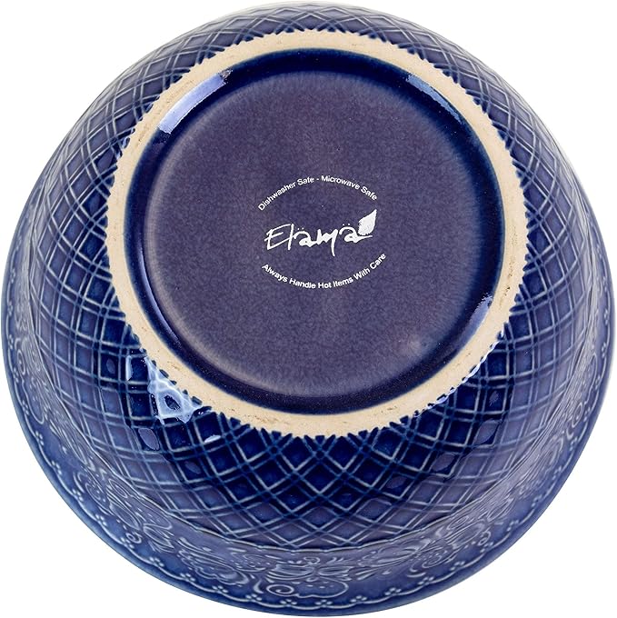 Unknown1 Indigo 16 Piece Square Stoneware Dinnerware Set Blue Textured Casual Microwave Safe Medium