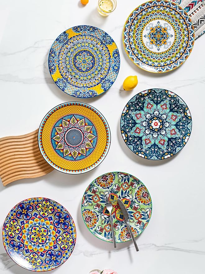 Porcelain Bowl and Dinner Plate Set 24 pcs Dinnerware Set - Bohemian Style