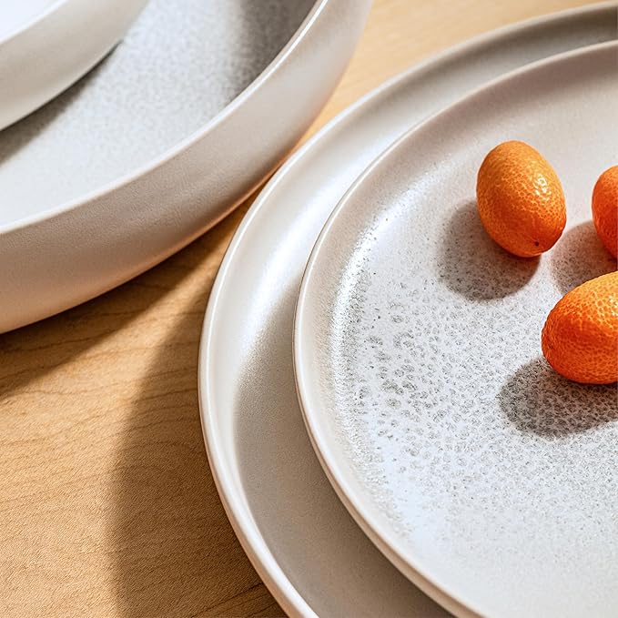 Eater x Zwiesel Fortessa Foss Stoneware 12 Piece Dinnerware Set (Service for 4) Thermal White