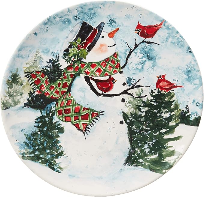 Watercolor Snowman 16pc Dinnerware Set Service for 4
