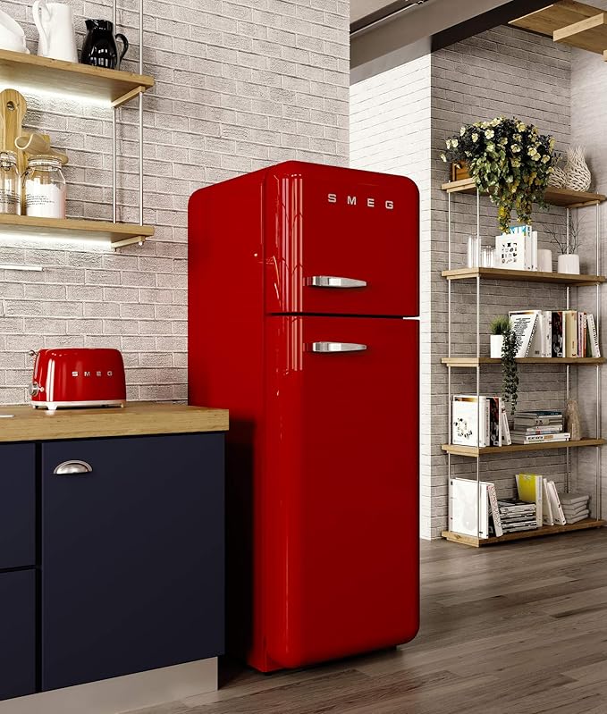 Smeg TSF01RDEU Toaster Stainless Steel 2 Slices Cool Touch Exterior Red