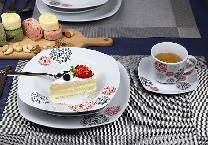 Lorren Home Trends LH452 Dinner Sets for Gatherings One Size Black