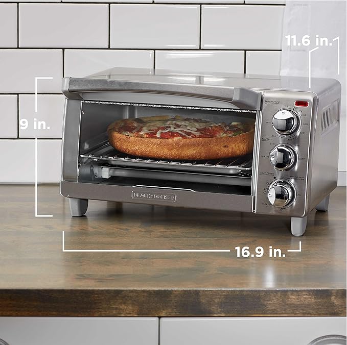 BLACK+DECKER 4-Slice Toaster Oven with Natural Convection Stainless Steel TO1760SS (TO1760SST-1)