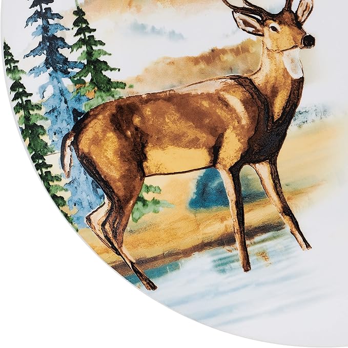 Studio Nova Woodland Animals Lodge 12 Piece Dinnerware Set Service for 4 White