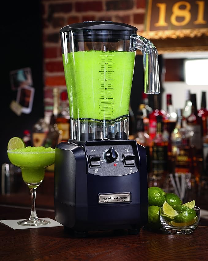 Hamilton Beach Commercial HBH550 The Fury Blender 3 hp 2 Speeds Pulse 64 oz./1.8 L Cutter Assembly Polycarbonate Container 18.04 Height 8.89 Width 8.07 Length Black