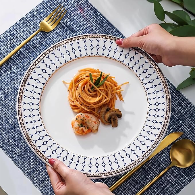 bone china dinnerware sets for 4 round dinner plate kitchen tableware dish set for dining include dinner and salad plate coffee cup set