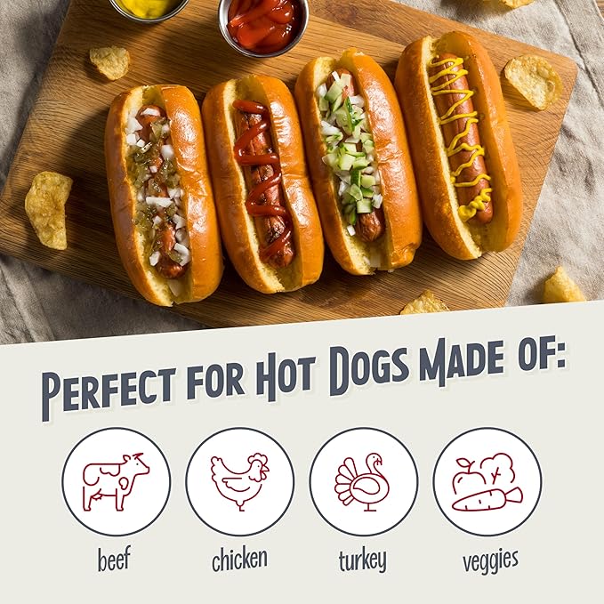 Nostalgia Retro Pop-Up Hot Dog Toaster 2 Link and 2 Bun Capacity With Mini Tongs Works With Chicken Turkey Veggie Sausages and Brats
