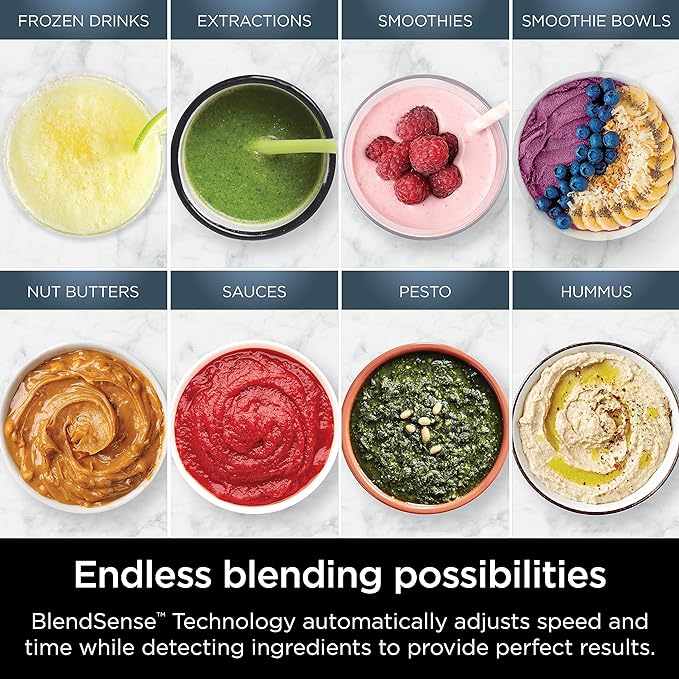 Ninja Blender &amp Food Processor All-in-One | For-Smoothies Food and More | Kitchen Countertop | Includes 72 oz. Pitcher &amp (2) 24 oz. To-Go Cups with Lids | 1800 Watt | Black | TB301