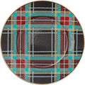 MACKENZIE-CHILDS Enamel Salad and Dessert Plate Small Plate for a Dessert or Appetizer Dish 8 Inches Black Tartan