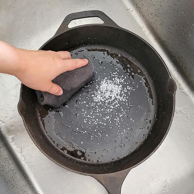 CARON &amp DOUCET - Ultimate Cast Iron Set: Seasoning Oil Cleaning Soap &amp Restoring Scrub | 100% Plant-Based &amp Best for Cleaning Care Washing Restoring &amp Seasoning Skillets Pans &amp