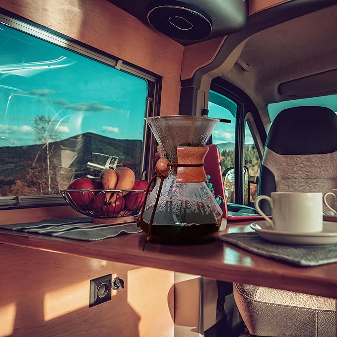 AGOGO Pour Over Coffee Maker Glass - 8 Cup Barista Kit with 304 Stainless Filter for Home Office Camping Cafes - Easy Clean Coffee Dripper Set (Towel&ampBrush Included) (8 Cup/28 oz-Diamond Shape)
