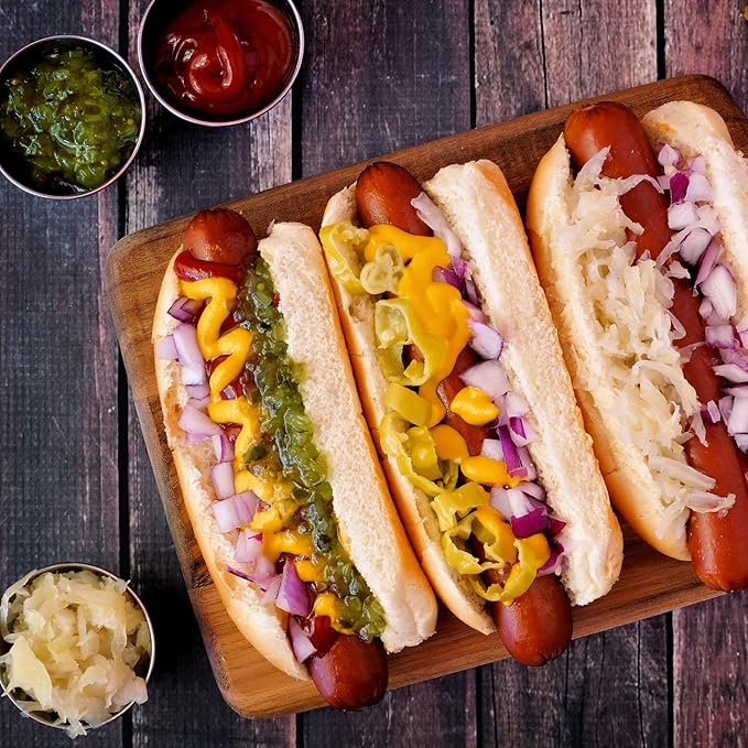 Nostalgia 4 Slot Hot Dog and Bun Toaster with Mini Tongs Hot Dog Toaster Works with Chicken Turkey Veggie Links Sausages and Brats Metallic Red