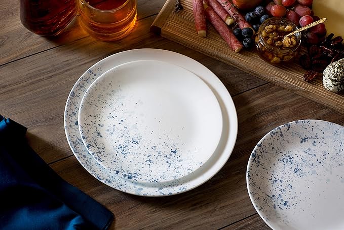Corelle Vitrelle 18-Piece Service for 6 Dinnerware Set Triple Layer Glass and Chip Resistant &amp 4-Pc Meal Bowls Set Service for 4 Durable and Eco-Friendly 9-1/4-Inch Bowls