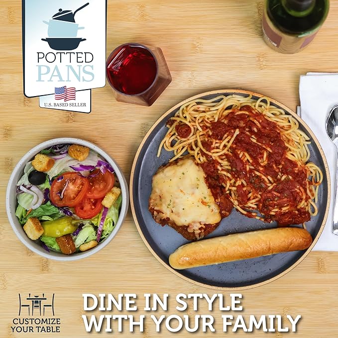 Ceramic Plates - 6 Piece Neutral Flat Porcelain Dish Set - 10.5in Modern Dishes with Lipped Edge for Everyday Kitchen Use - Oven Dishwasher and Microwave Safe Ceramic Dinnerware Sets
