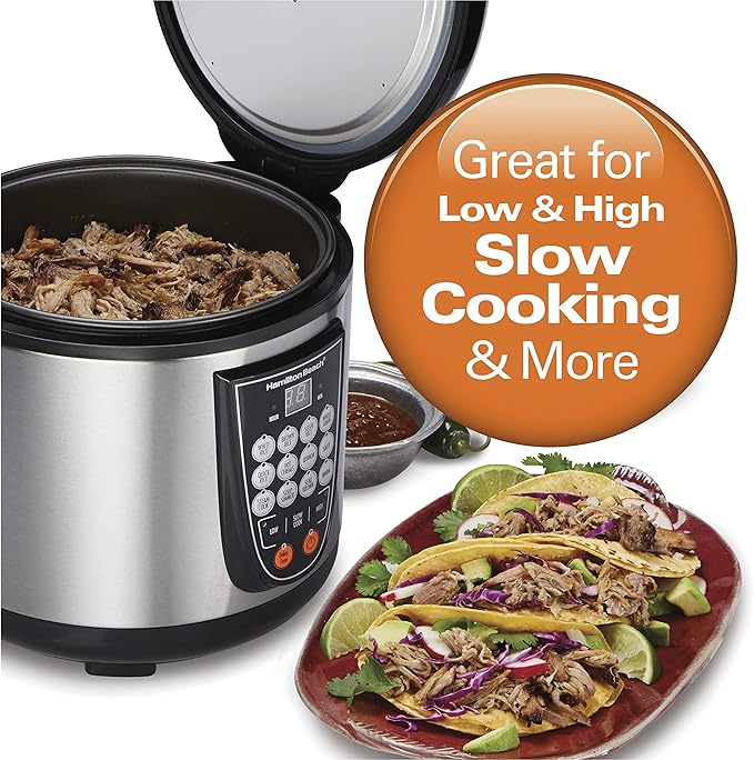 Hamilton Beach 20-Cup Programmable Rice Cooker Slow Cooker &amp Food Steamer with 14 Settings &amp 2-Way 12 Cup Programmable Drip Coffee Maker &amp Single Serve Machine Glass Carafe Auto Pause a
