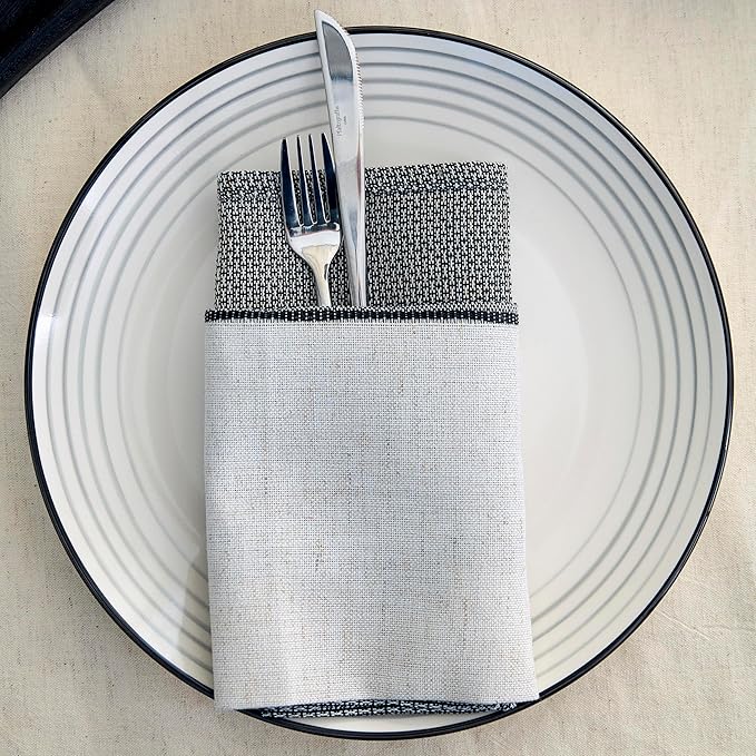 Earth &amp Clay Zeke 12-Piece Dinnerware Set Earthenware Plates and Bowls Set Dishwasher and Microwave Safe Dishes Dish Set for 4 Grey