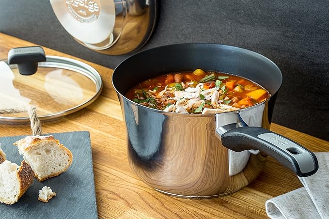 Prestige 3 Piece Set-Silver Durasteel Induction Stainless Steel Saucepan Set of 3