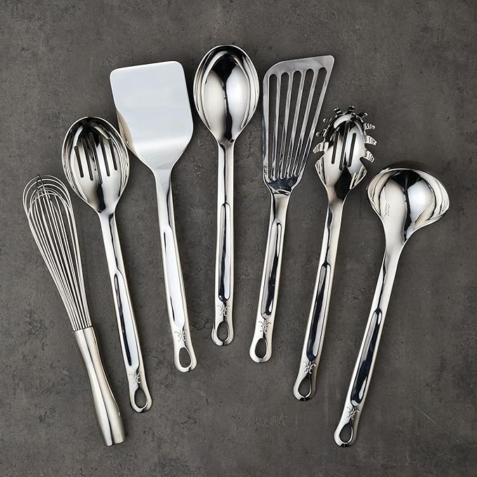 Hestan Provisions Chef's Tools Ultimate Set 8-Piece Stainless Steel Utensil set with Porcelain Bain Marie