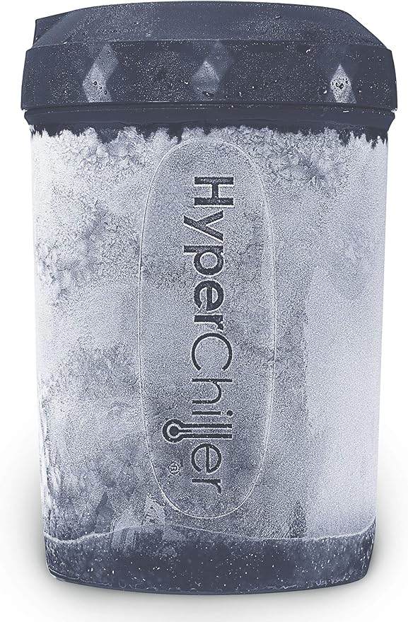 HyperChiller HC2BG Patented Iced Coffee/Beverage Cooler NEW IMPROVEDSTRONGER AND MORE DURABLE! Ready in One Minute Reusable for Iced Tea Wine Spirits Alcohol Juice 12.5 Oz Slate Blue