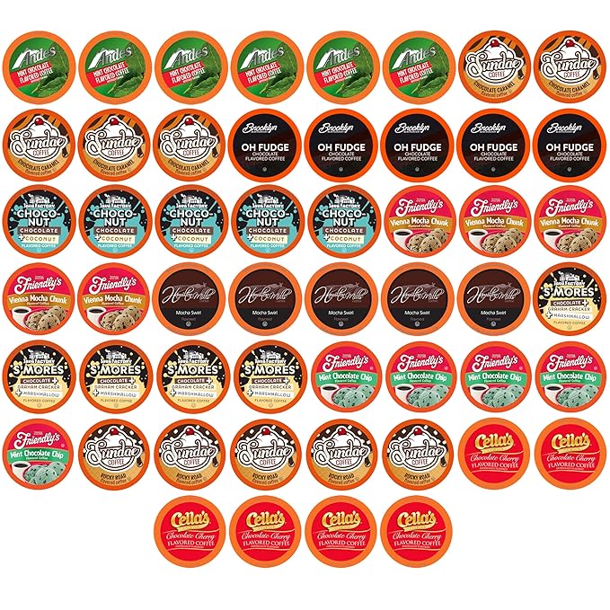 Two Rivers Coffee Chocolate Overload Coffee Pods Sampler Compatible with K Cup Brewers Including 2.0 Flavored Single Serve Variety Pack 52 Count