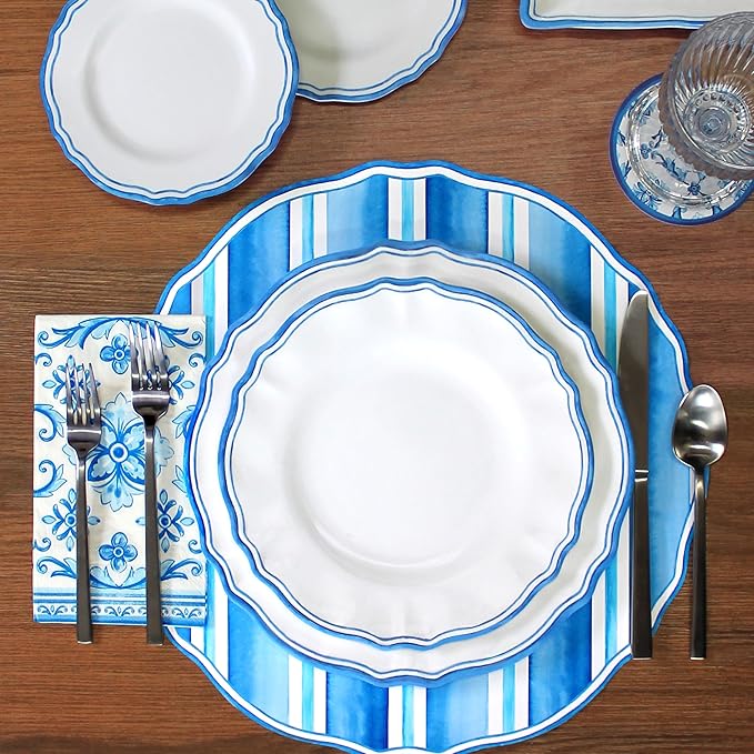 Le Cadeaux 18 Piece Luxury Melamine Dinnerware Set Service for 6 Maison