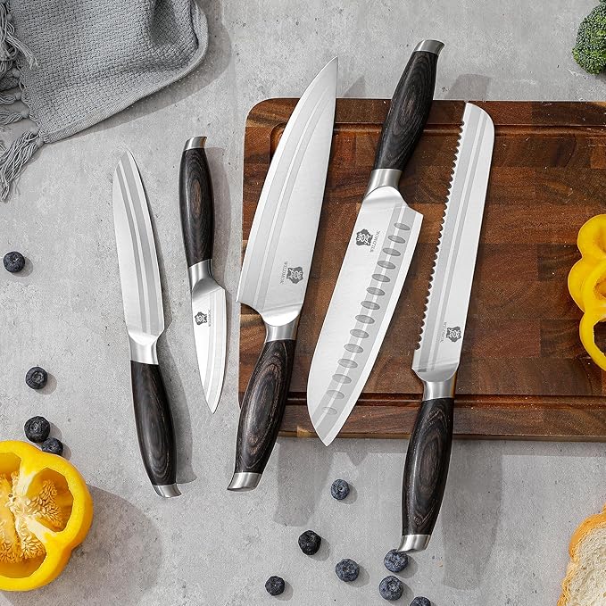 WILDMOK Chef Knife 8 Inch German Steel Kitchen Knives Chef's Knives with Pakka Wood Handle Gift Box