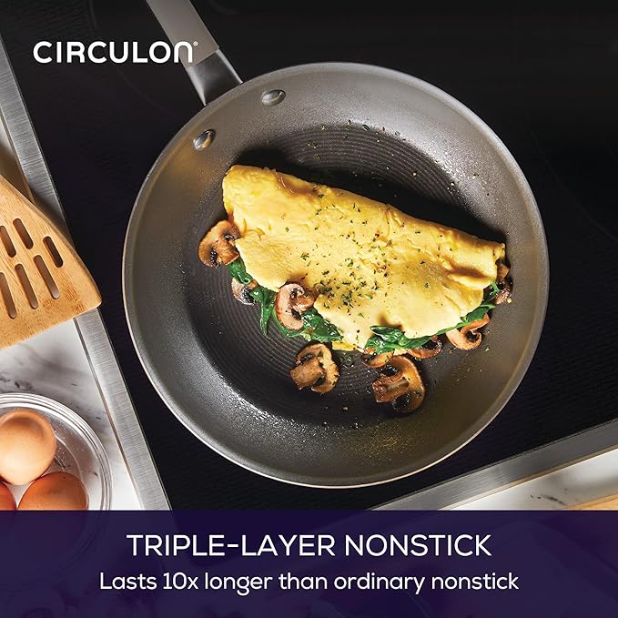Circulon Premier Professional Hard Anodized Nonstick Cookware Induction Pots and Pans Set 8 Piece - Bronze