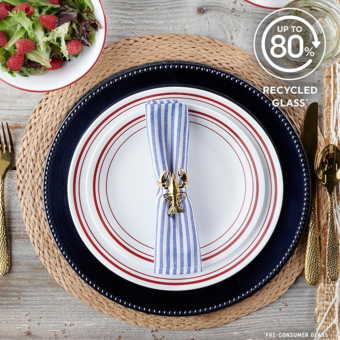Corelle Vitrelle 18-Piece Service for 6 Dinnerware Set Triple Layer Glass and Chip Resistant Lightweight Round Plates and Bowls Set Logan