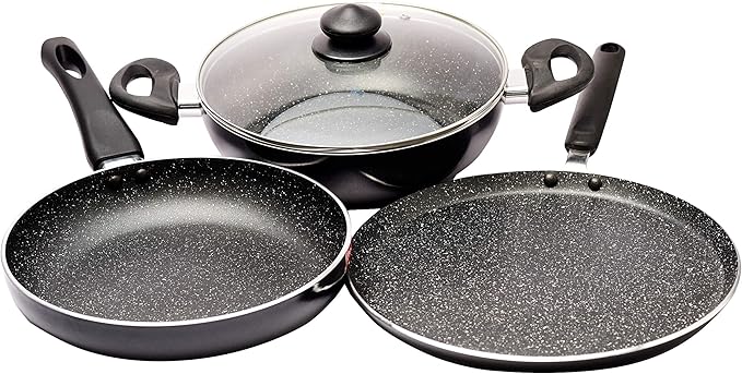 Prestige Granite Induction Base Non Stick Cookware Set 3 Pieces
