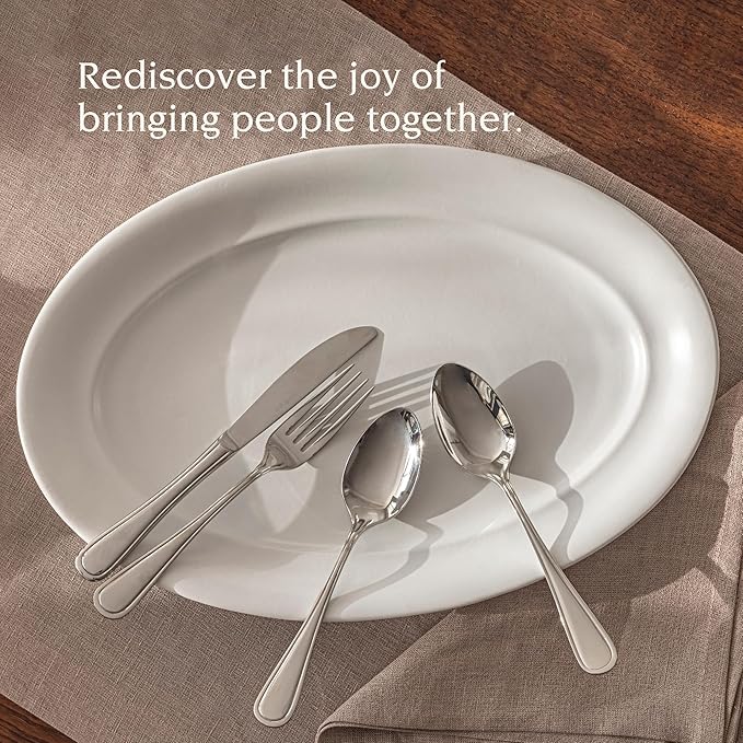 over&ampback Rim Stoneware Serving Platter - Elegant 1-Piece Oval Serving Platter to Complete Your Kitchen Set - 16 L x 10.8 W Semi-Matte White