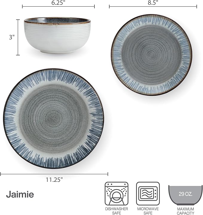 Pfaltzgraff Jaimie 12 Piece Dinnerware Set Service for 4