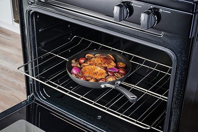 Calphalon 10-Piece Non-Stick Kitchen Cookware Set Black Pots &amp Pans with Stay-Cool Stainless Steel Handles Hard-Anodized Aluminum for Even Heating