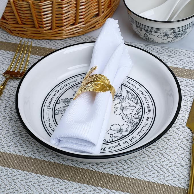 10 Piece Stoneware Dinnerware Sets for 2White and Blue Floral Plates and Bowls Set Microwave &amp Dishwasher Safe Chip Resistant Gift Box Included