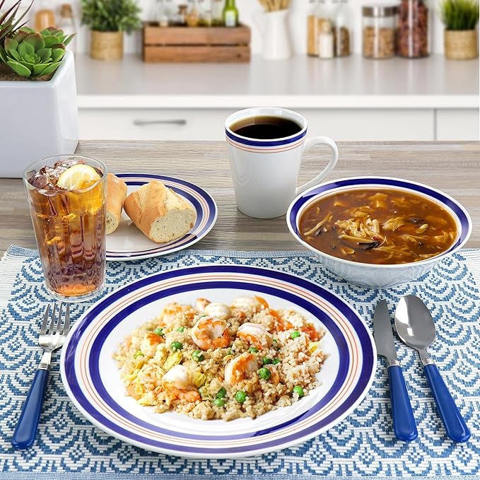 All U Need 32 Piece Ceramic Dinnerware Set in White