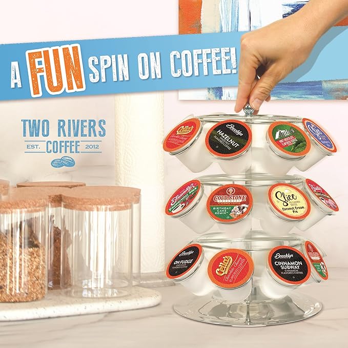 Two Rivers Coffee Flavored Coffee Pods Compatible with Keurig K Cup Brewers Assorted Variety Pack Flavored Coffee 40 Count