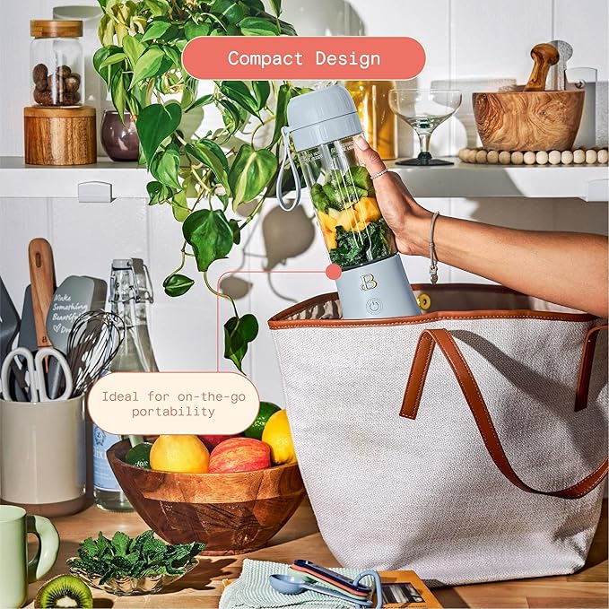 Portable Blender with 14 oz USB Rechargeable and Cordless for Smoothies Shakes &amp More