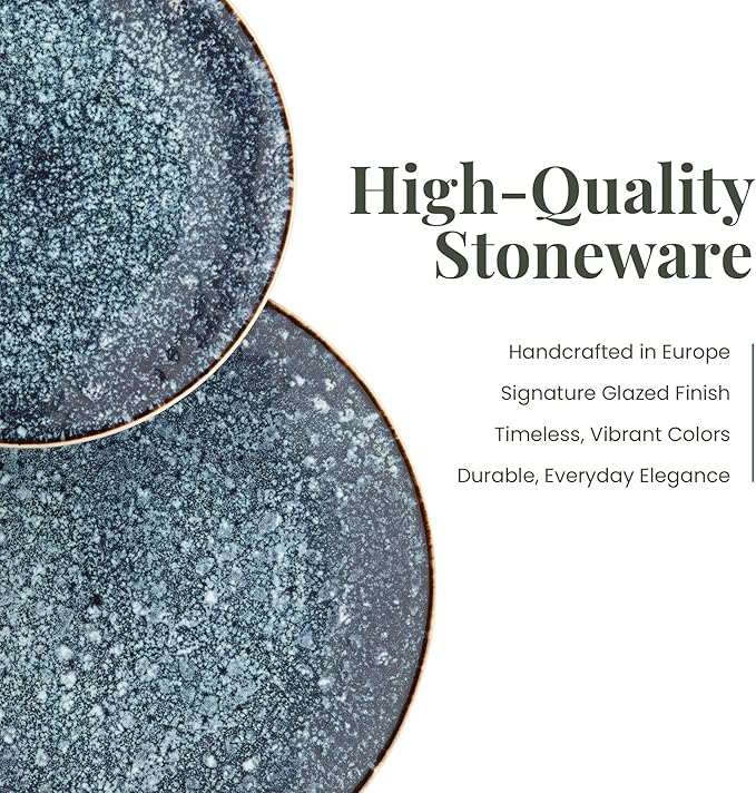 Larder &amp Vine Ceramic Stoneware Dinnerware 16-Piece Set 4 Place Settings (Bondi Waters)
