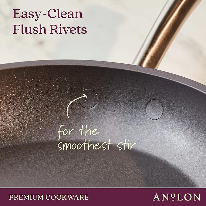 Anolon Accolade Forged Hard Anodized Nonstick Square Grill Pan/Griddle with Spouts 11 Inch - Moonstone Gray