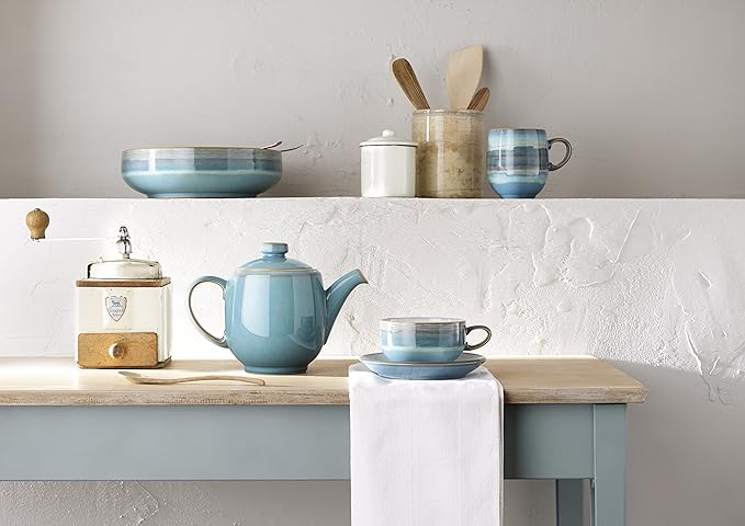Denby Azure Coast Large Curve Mugs Set of 4