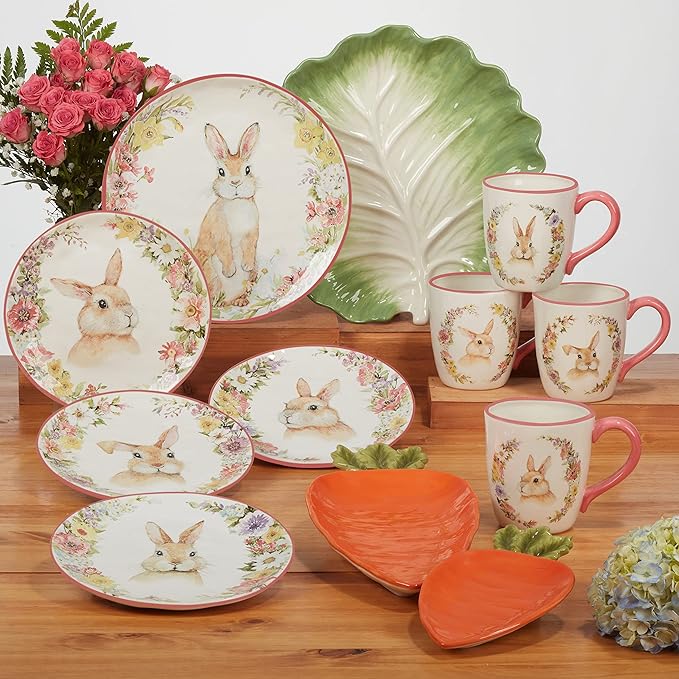 Certified International Easter Garden 16 pc Dinnerware Set Service for 4 Multicolored