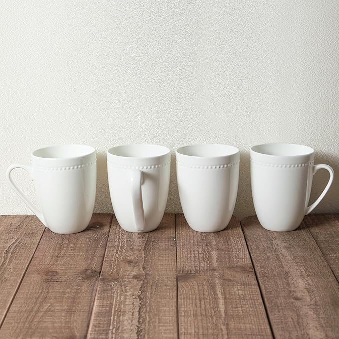 Stone lain Bone China Pinpoint Embossed 32 Piece Dinnerware Set White