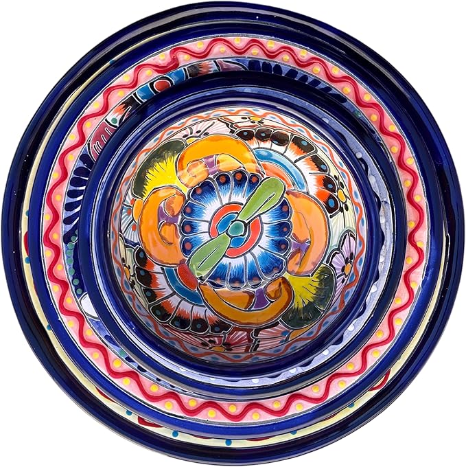 30-Piece Talavera Dinnerware Set | Colorful Tableware (Seats 6)