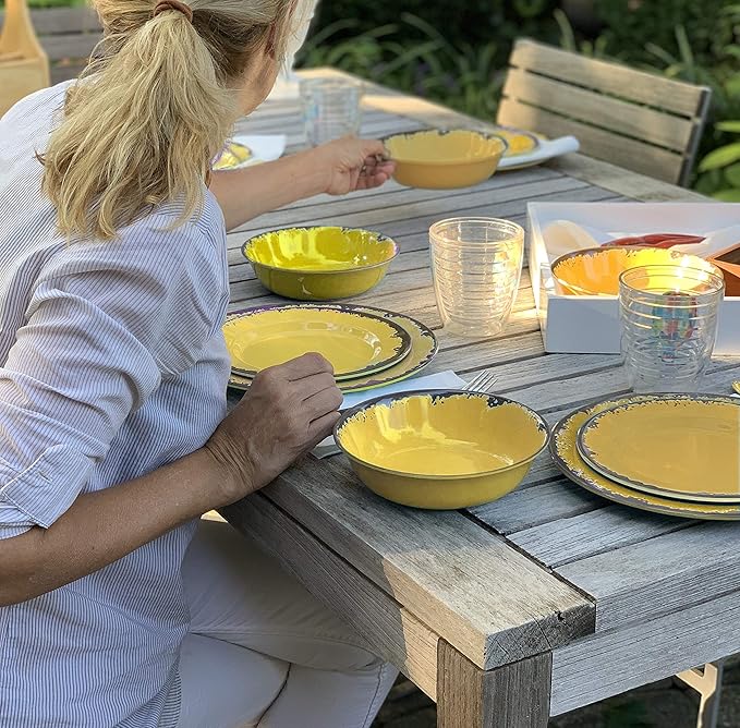 Fox Run 48790 Melamine Dinnerware Set 10 Yellow