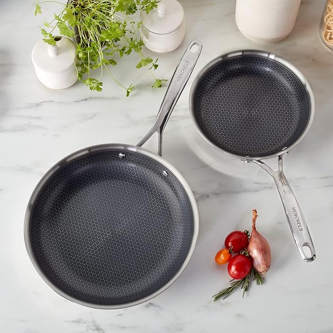 Henckels Paradigm Ceramic 2-pc Stainless Steel Dual Performance Fry Pan Set