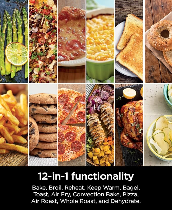 Ninja DCT401 12-in-1 Double Oven with FlexDoor FlavorSeal &amp Smart Finish Rapid Top Convection and Air Fry Bottom  Bake Roast Toast Air Fry Pizza and More Stainless Steel