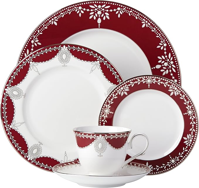Lenox Marchesa Empire Pearl 5 Piece Place Setting Dinnerware Set Wine