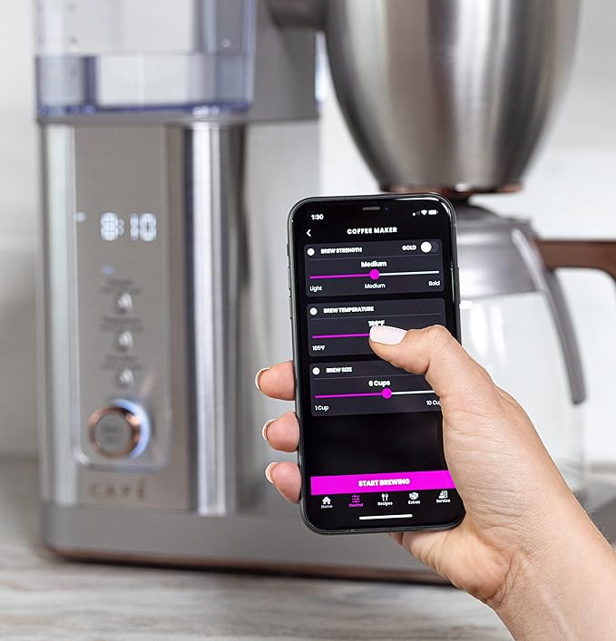 Café Specialty Drip Coffee Maker | 10-Cup Glass Carafe | WiFi Enabled Voice-to-Brew Technology | Smart Home Kitchen Essentials | SCA Certified Barista-Quality Brew | Stainless Steel