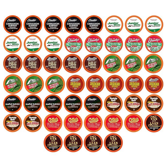 Two Rivers Coffee &amp Hot Chocolate Pods Sampler Compatible with K Cup Brewers Including 2.0 Single Serve Cocoa Variety Pack 52 Count